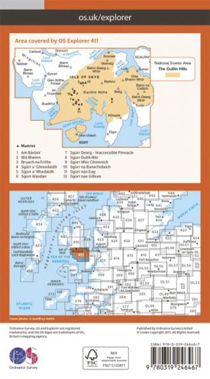 OS Explorer Map 411 - Skye - Cuillin Hills - Soay-1